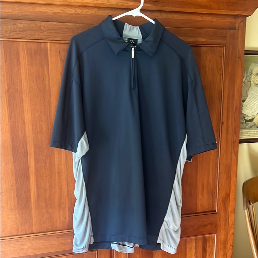 Nike Blue and Gray Athletic Polo Shirt